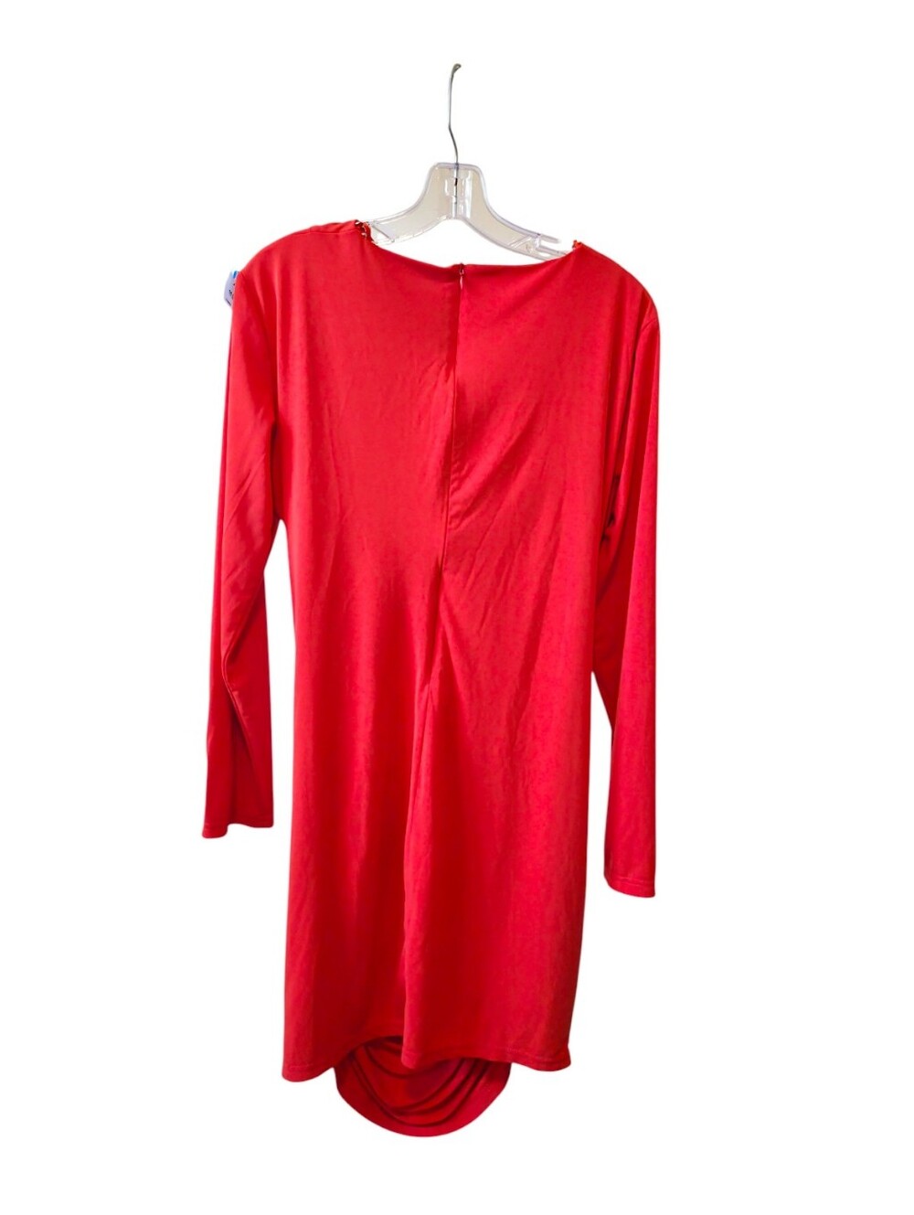 Zara Long Sleeve Mini Dress  Orange Stretch Cocktail Party Chic Sexy Size XL - Picture 3 of 6